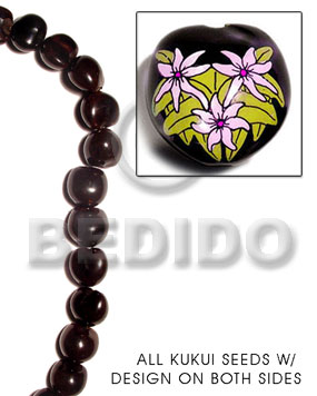 hand made Kukui seed black Kukui Lumbang Nuts Beads