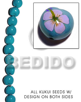 Kukui seed aqua blue Kukui Lumbang Nuts Beads