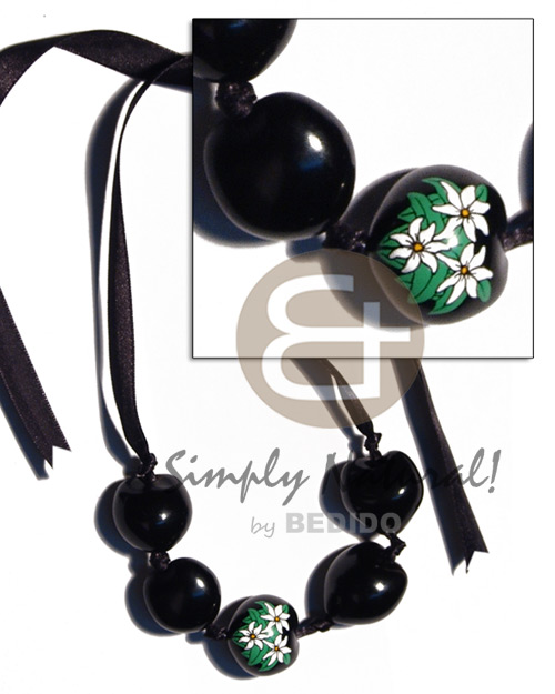 Kukui nuts ribbon choker Kukui Necklace