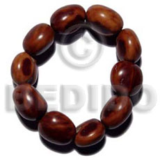 elastic 9 pcs. rubber seeds - Kukui Nut Bracelets