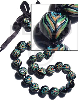 Kukui seeds in animal print Leis