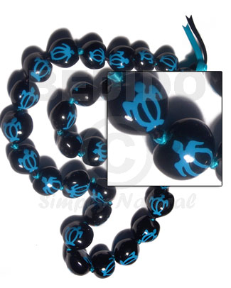 Black kukui nuts handpainted Leis