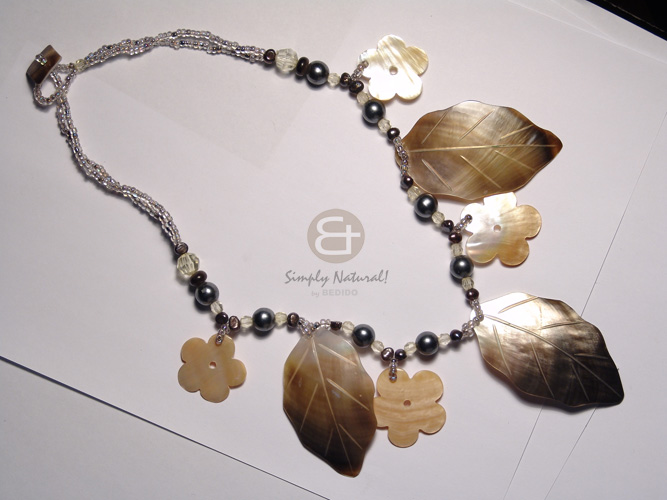 2 layers glass beads Long Endless Necklace