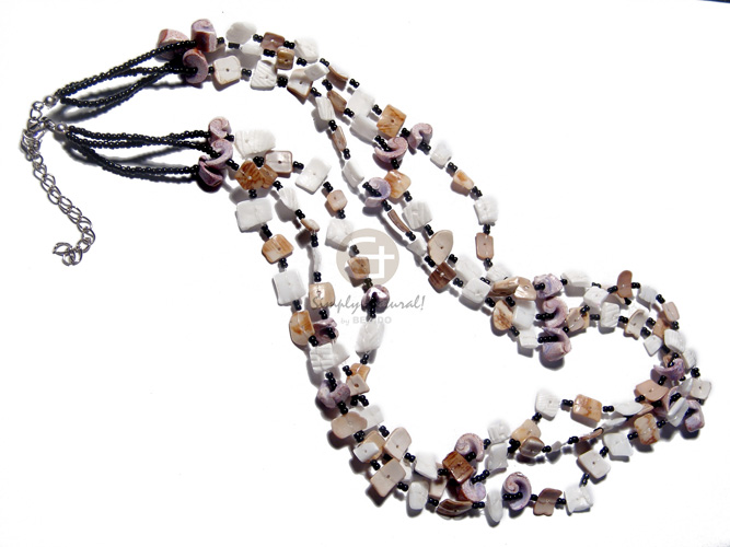 2 Rows Amber Glass Beads