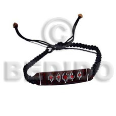 Black macrame black tab shell Macrame Bracelets