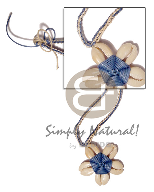 thin macrame neckline  flower sigay pendant - Macrame Necklace