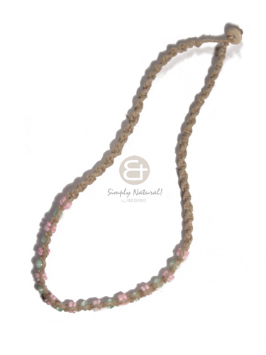 Twisted abaca macrame white Macrame Necklace