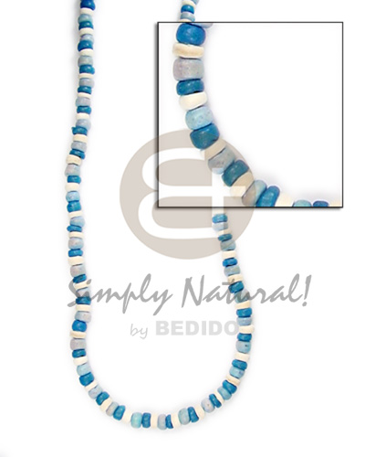 4-5mm coco pukalet blue/wht tones - Mens Necklace