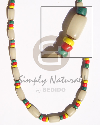 White buri tube yellow Mens Necklace