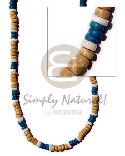 hand made 4-5 natural pukalet royal blue Mens Necklace