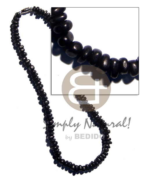 Black carabao horn nuggets Mens Necklace