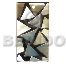 Flat Rectangle 15mmx30mm Black Resin