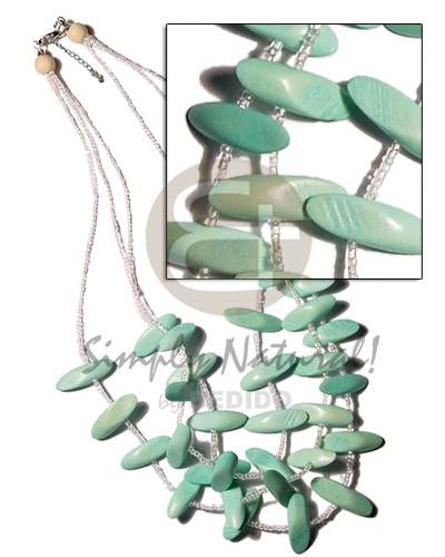 3 layers mint green slidecut Multi Row Necklace