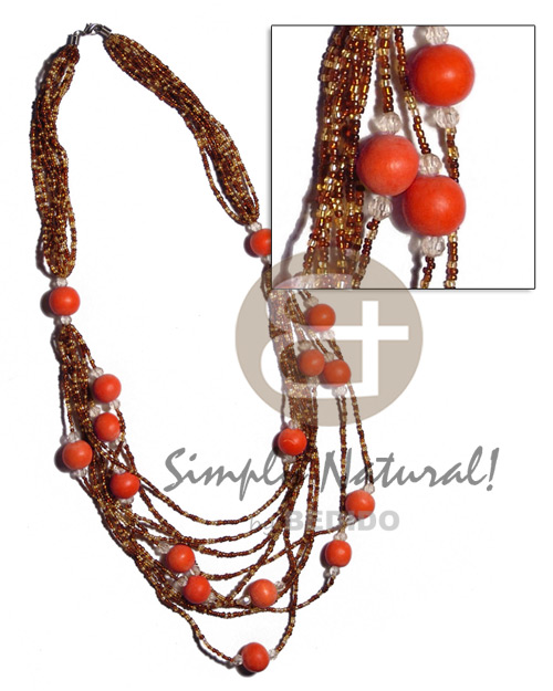 hand made 5 rows graduated multilayered Multi Row Necklace