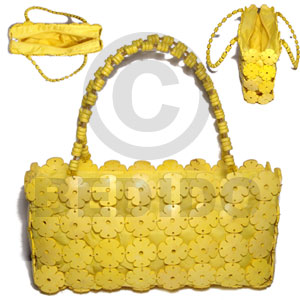 yellow coco flowers  inner lining - Native Bags