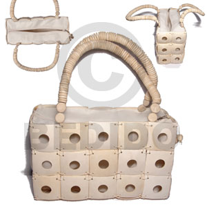 hand made Bleach white square coco Native Bags