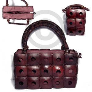 Reddish brown square coco Native Bags