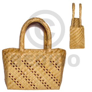 pandan atis bag/ small/ 8 1/2x4x6 in / handle 5 in. - Native Bags