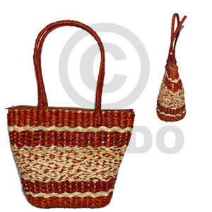 pandan buyanos with zipper/ 6 1/2x4x8 in. / handle 7 in. - Native Bags