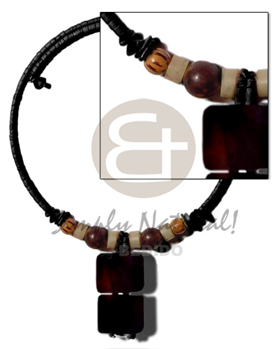 hand made Black 2-3mm coco heishe wire Natural Earth Color Necklace