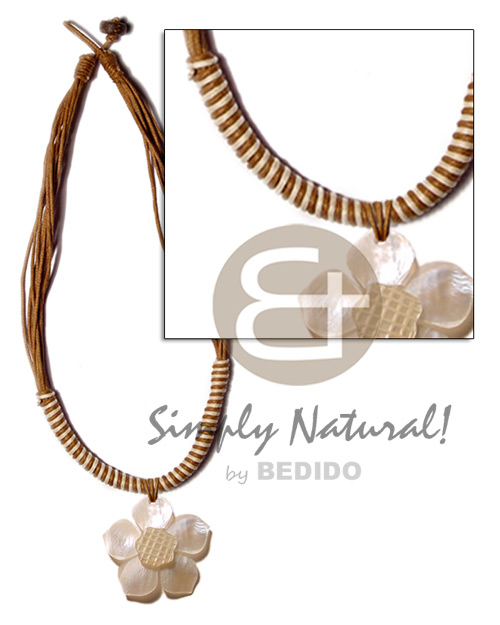 hand made 8 layers wax cord Natural Earth Color Necklace
