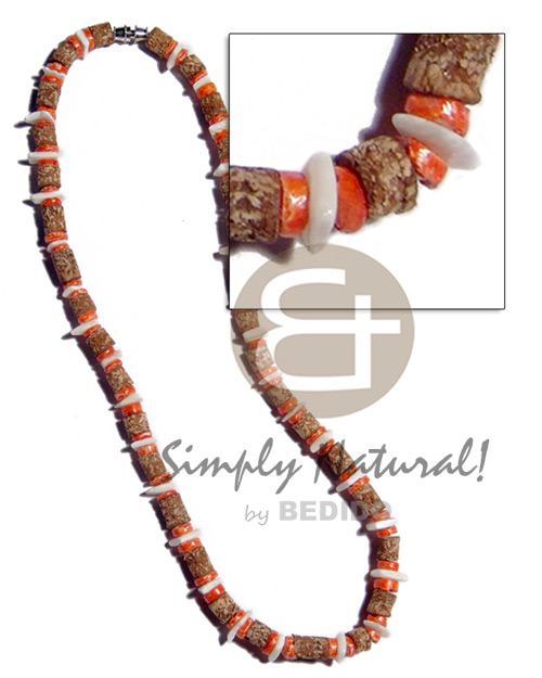 Mahogany 4-5mm orange coco Natural Earth Color Necklace