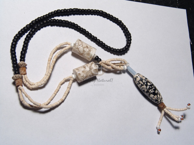 Braided leather 75mm Natural Earth Color Necklace