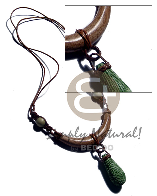 75mmx15mm bayong wood pendant Necklace with Pendant