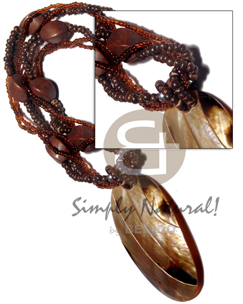 4 Layers Intertwined Brown Glass