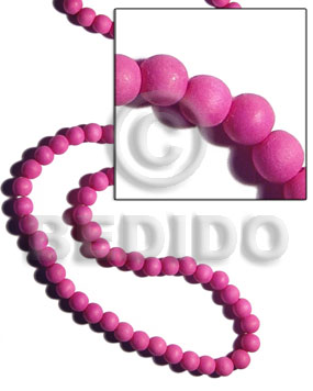 10mm natural white  round wood beads dyed in pink - Painted Wood Beads