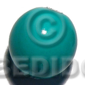 25mm nat. wood beads  in high gloss paint / aqua green / 15 pcs - Painted Wood Beads