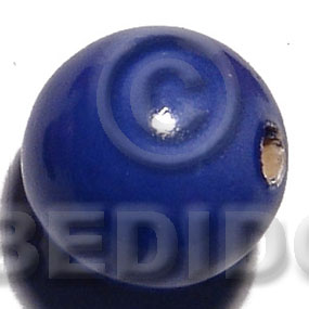 25mm nat. wood beads  in high gloss paint / dark blue / 15 pcs - Painted Wood Beads