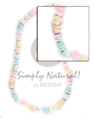 Pastel dyed sq cut white Pastel Color Necklace