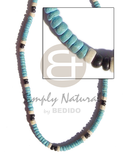 4-5mm coco Pokalet. baby blue  black/bl.  coco Pokalet alt. - Pastel Color Necklace