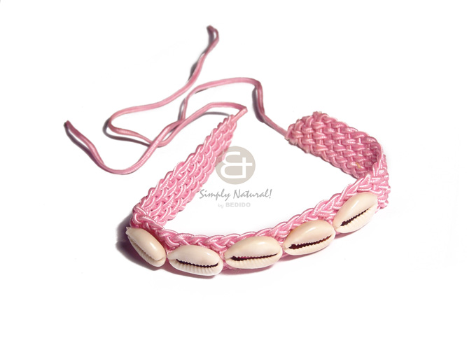 Pink Wax Cord Choker Macrame
