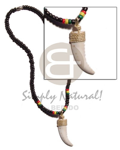 4-5mmm black coco pokalet Rasta Necklace