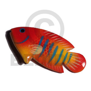 Fish handpainted wood refrigerator magnet Refrigerator Magnets