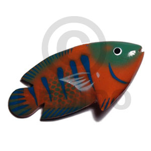 Fish handpainted wood refrigerator magnet Refrigerator Magnets