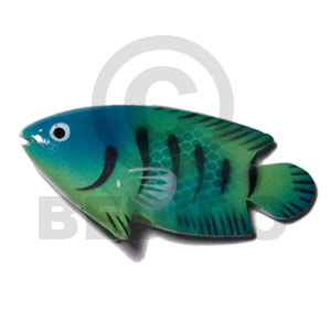 fish handpainted wood refrigerator magnet 73mmx35mm / can be personalized  text - Refrigerator Magnets