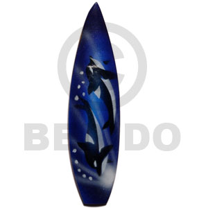 Surfboard handpainted wood refrigerator Refrigerator Magnets