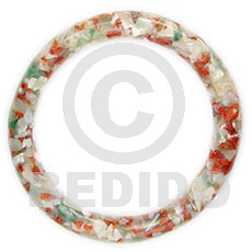 multi clear coral, crazy cut troca jade 10mmx60mm - Resin Bangles