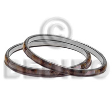 Laminated banana bark hammershell Resin Bangles