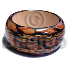 h=40mm thickness=13mm inner diameter=65mm bangle/ nat. wood  laminated banana bark - Resin Bangles