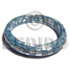 Blue kabibe shell blocking Resin Bangles