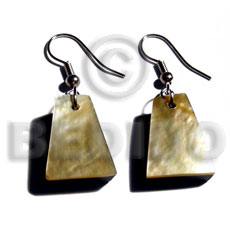 hand made Dangling 18mmx14mm pyramid mop Resin Earrings