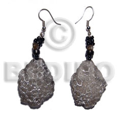 hand made Dangling 32mmx28mm clear resin crater Resin Earrings