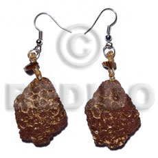 Dangling 32mmx28mm brown resin crater Resin Earrings