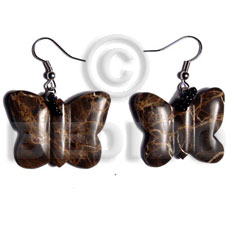 Dangling 25mmx30mm stone butterfly Resin Earrings