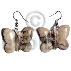 dangling 25mmx30mm stone butterfly - Resin Earrings