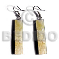 dangling 40mmx10mm MOP bar  5mm black resin backing - Resin Earrings